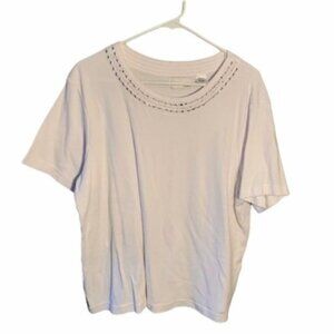 Madison Taylor Short Sleeve TShirt Beaded Neckline